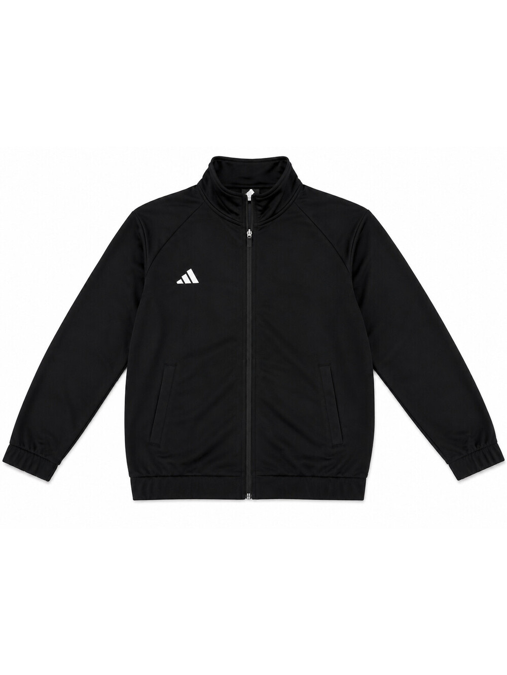 Adidas Men's Black Full-Zip Athletic Track Jacket Mock Neck Long Sleeve Size M